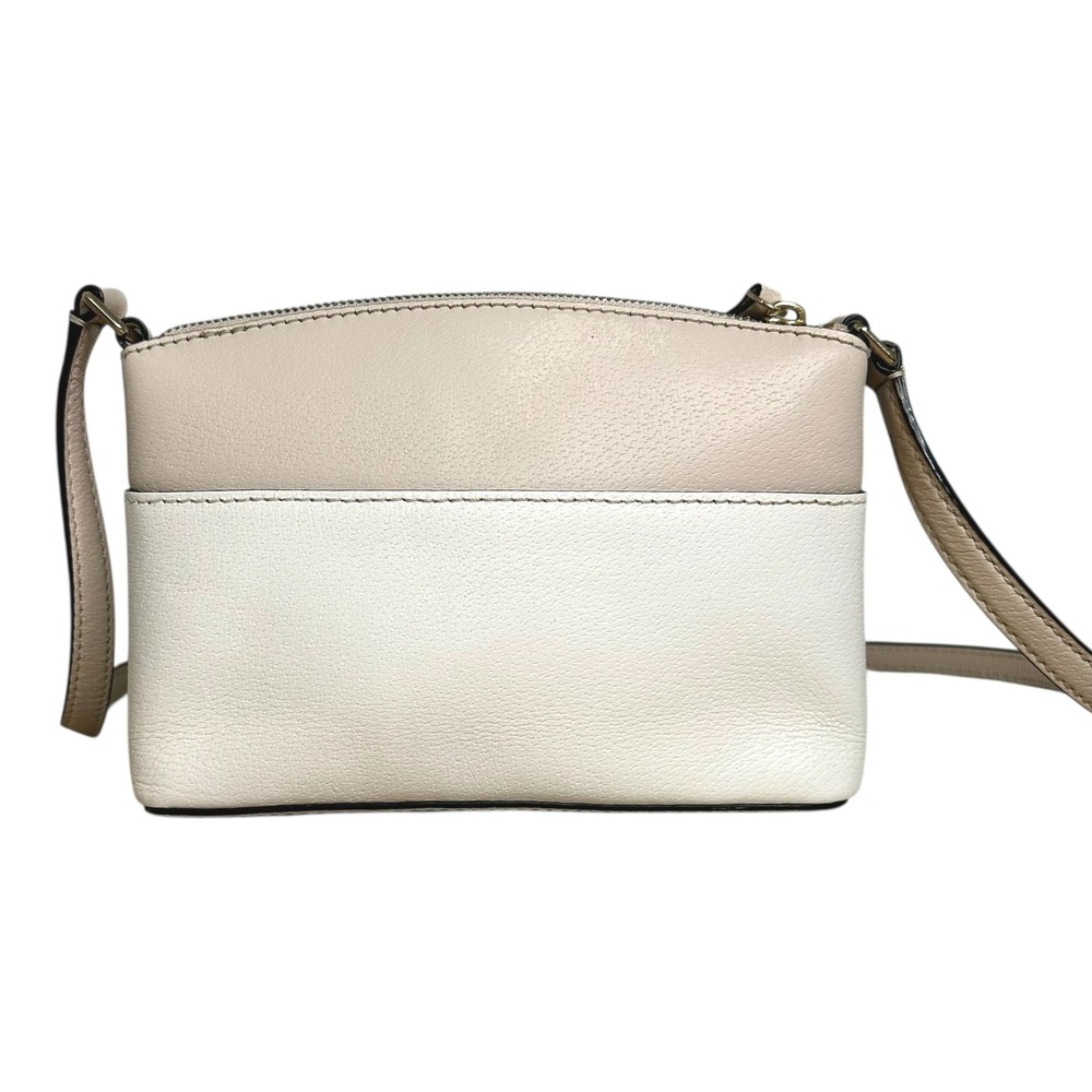 Kate Spade Millie Grove Street Leather Crossbody Bag Colorblock Beige & Cream - Picture 10 of 16